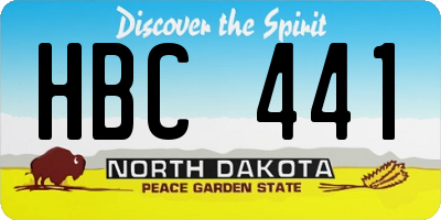 ND license plate HBC441