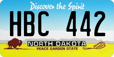 ND license plate HBC442