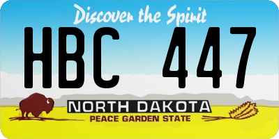 ND license plate HBC447