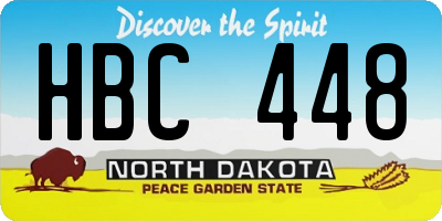 ND license plate HBC448