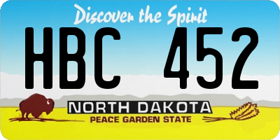 ND license plate HBC452