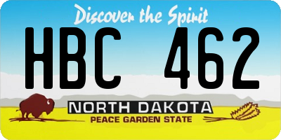 ND license plate HBC462