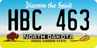 ND license plate HBC463