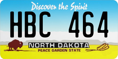 ND license plate HBC464