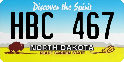 ND license plate HBC467