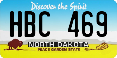 ND license plate HBC469