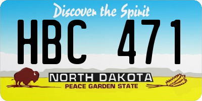 ND license plate HBC471