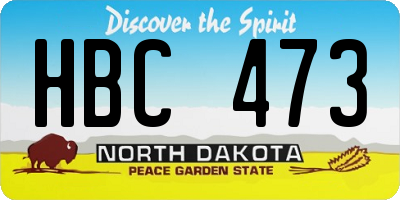 ND license plate HBC473