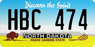 ND license plate HBC474