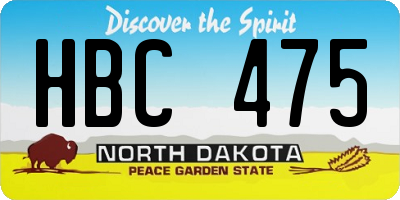 ND license plate HBC475