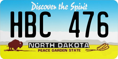 ND license plate HBC476