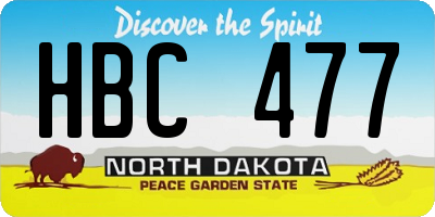 ND license plate HBC477