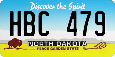 ND license plate HBC479
