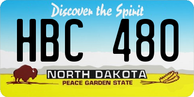 ND license plate HBC480