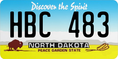 ND license plate HBC483