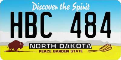 ND license plate HBC484