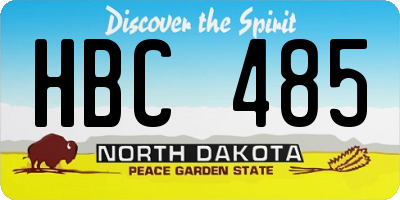 ND license plate HBC485