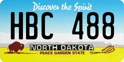 ND license plate HBC488