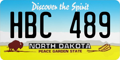 ND license plate HBC489
