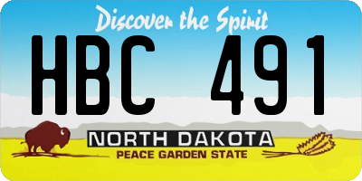 ND license plate HBC491