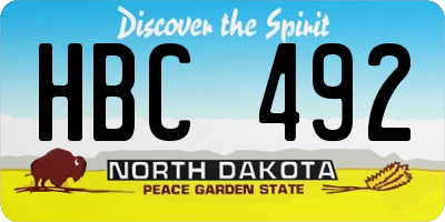 ND license plate HBC492