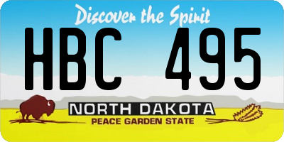 ND license plate HBC495