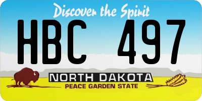 ND license plate HBC497