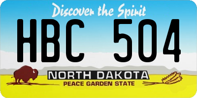 ND license plate HBC504