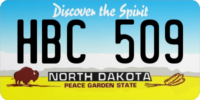 ND license plate HBC509
