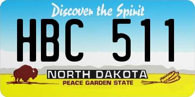 ND license plate HBC511