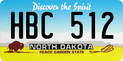 ND license plate HBC512