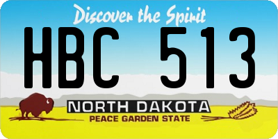 ND license plate HBC513