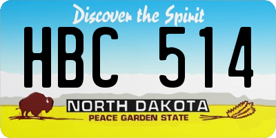 ND license plate HBC514