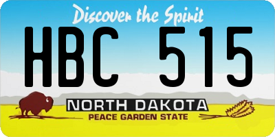 ND license plate HBC515