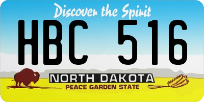 ND license plate HBC516