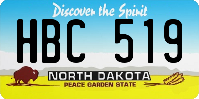 ND license plate HBC519