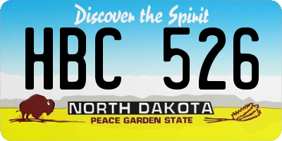 ND license plate HBC526