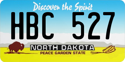 ND license plate HBC527