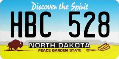 ND license plate HBC528