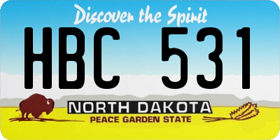 ND license plate HBC531