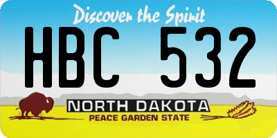 ND license plate HBC532