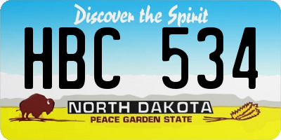 ND license plate HBC534