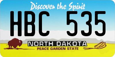 ND license plate HBC535