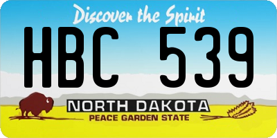 ND license plate HBC539