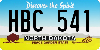 ND license plate HBC541