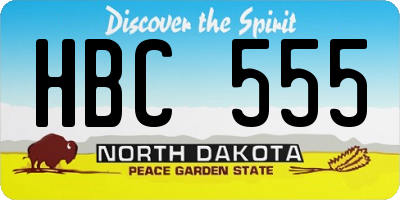 ND license plate HBC555