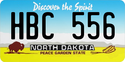 ND license plate HBC556