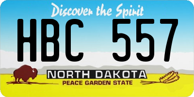 ND license plate HBC557