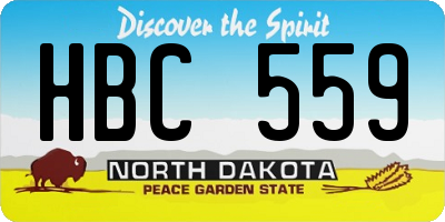ND license plate HBC559