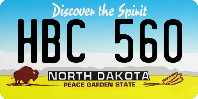 ND license plate HBC560